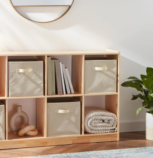 Basics Collapsible Fabric Storage Cubes Organizer with Handles